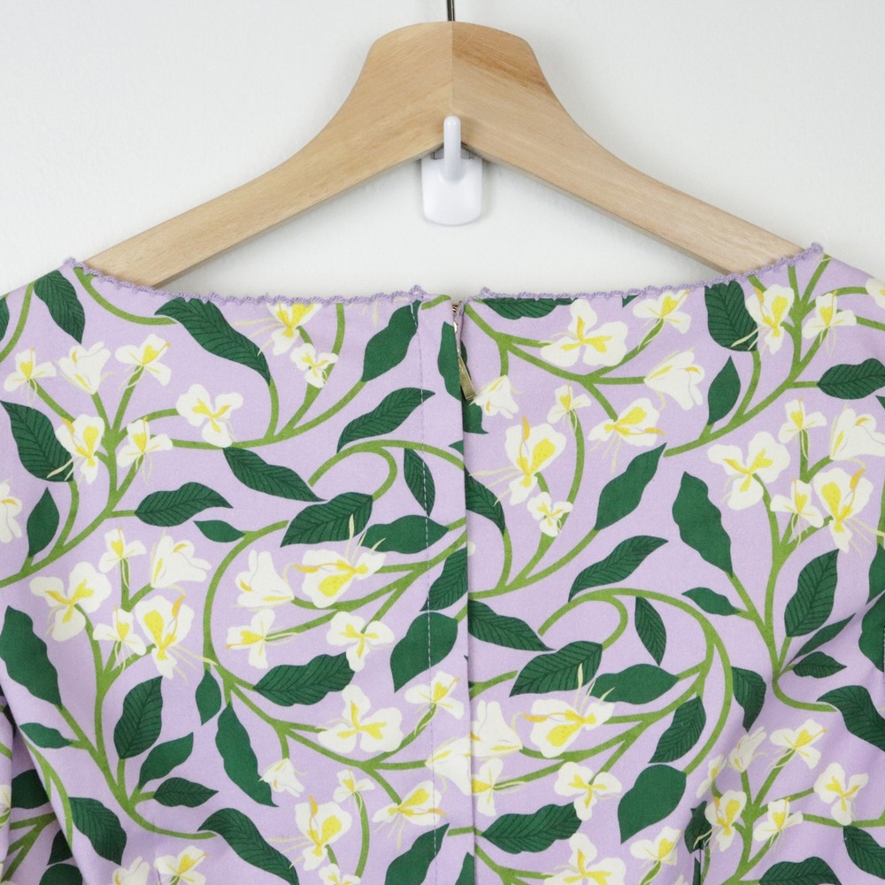 NWT Agua‎ by Agua Bendita Avena Dos Gardenias Lila Mini Dress Small - Picture 9 of 11